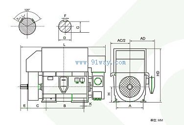 YRKS系列繞線轉子高壓三相異步電動機(10kV/H355-630)安裝尺寸